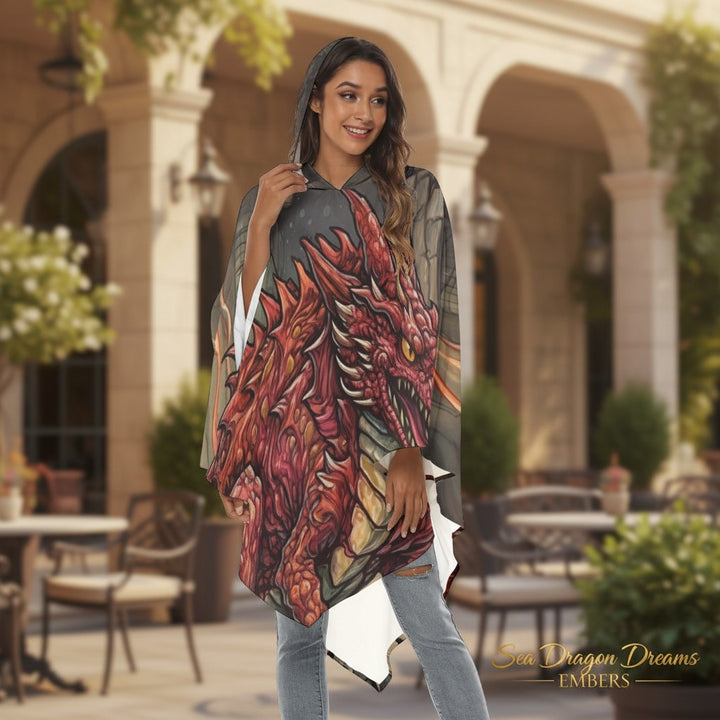 Emberwing Orange Dragon Hooded Cloak – Unisex