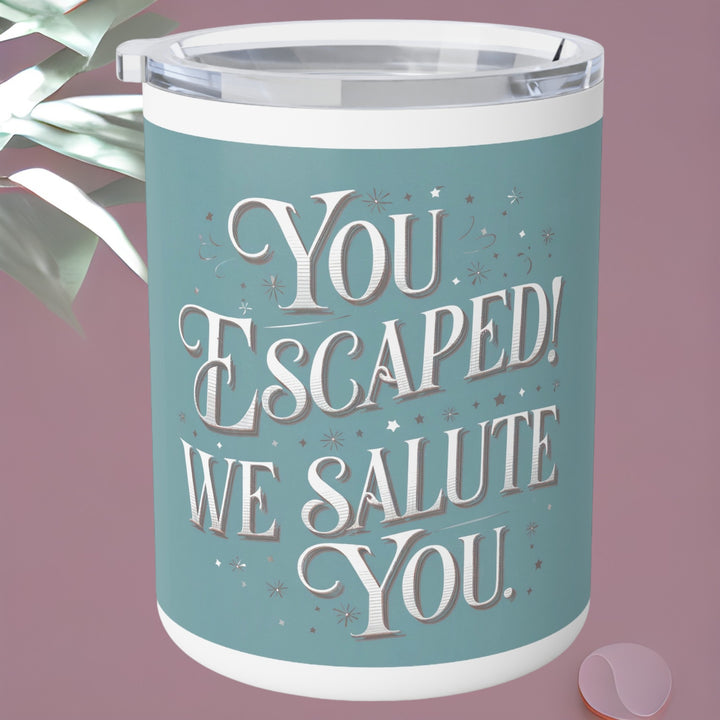 Retirement Insulated Coffee Mug - "You Escaped! We Salute You."