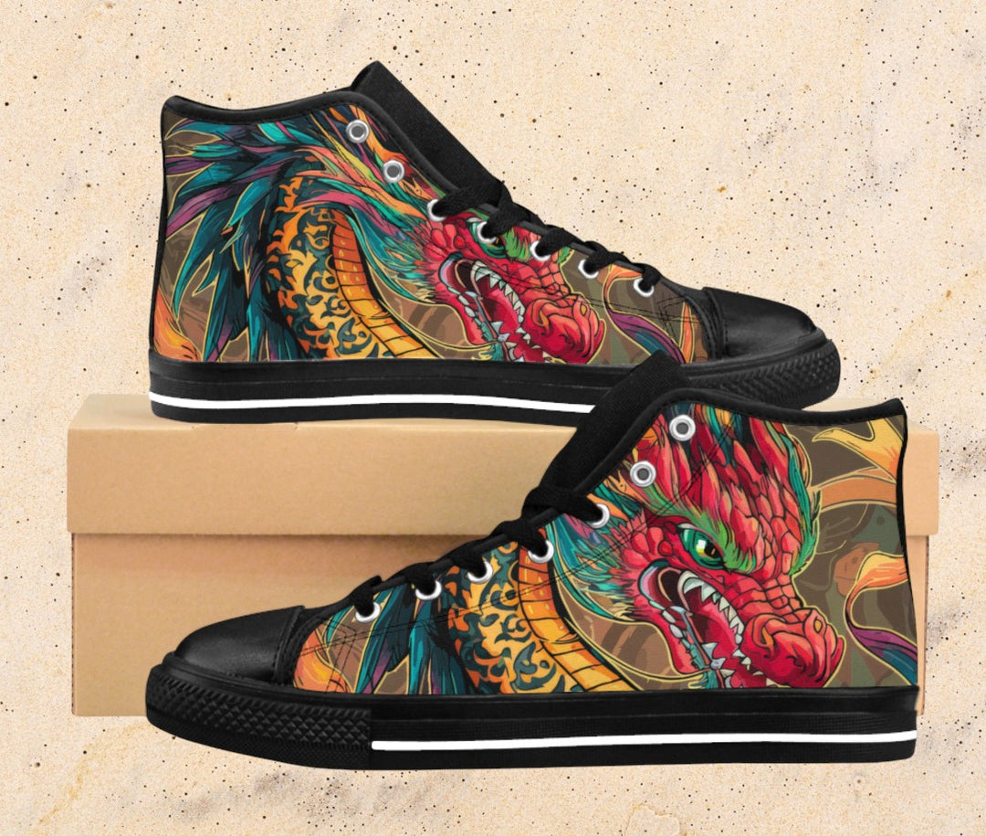 Men's Classic Sneakers - Fire Dragon