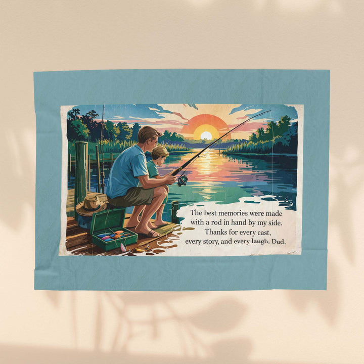 Fishing Memories Velveteen Plush Blanket – Cozy Decor for Nature Lovers