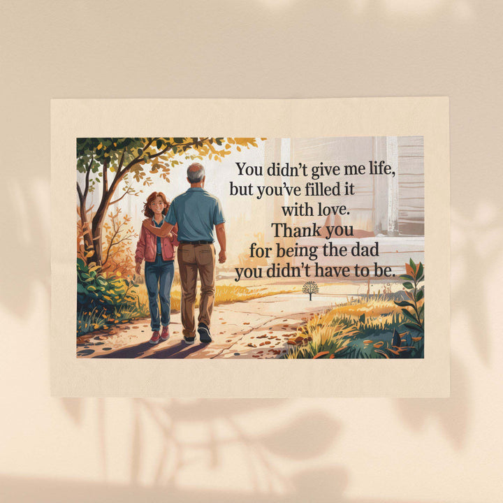 Gratitude Message to Bonus Dad - Velveteen Plush Blanket