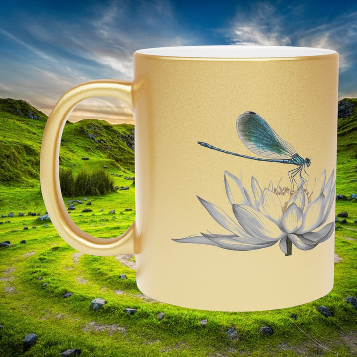 Dragonfly Metallic Mug – Silver or Gold Gift Cup