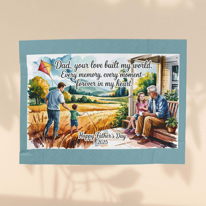 Father's Day Velveteen Plush Blanket - Every Moment is Forever in My Heart