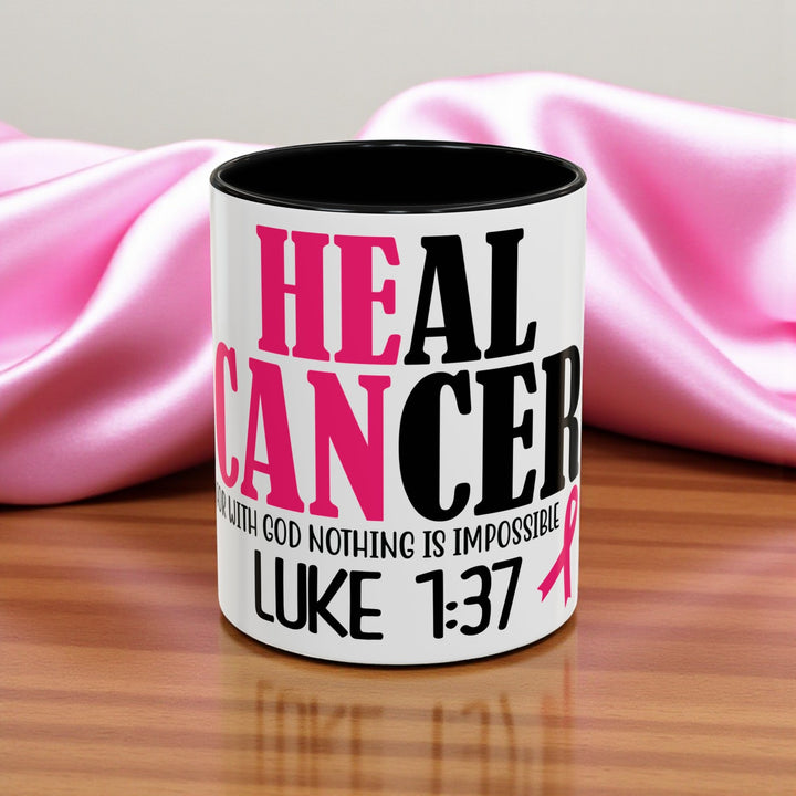 Inspirational Heal Cancer Coffee Mug - 11oz & 15oz with Faith Quote