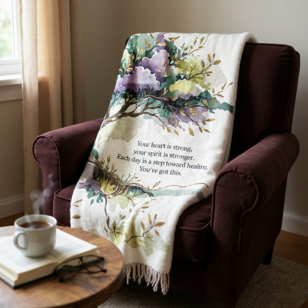 Inspirational Healing Velveteen Plush Blanket - Comforting Throw