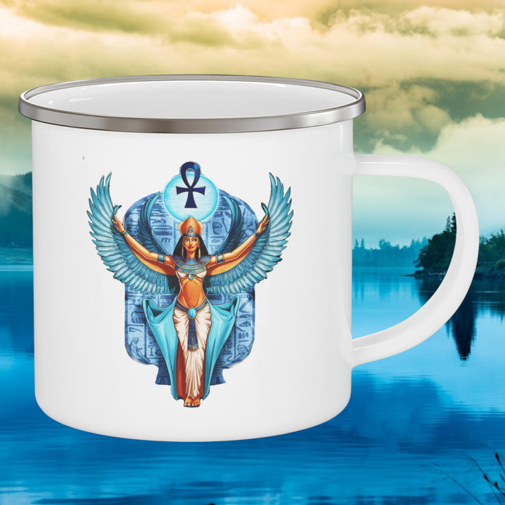 Isis Enamel Camping Mug – Spiritual Goddess Gift