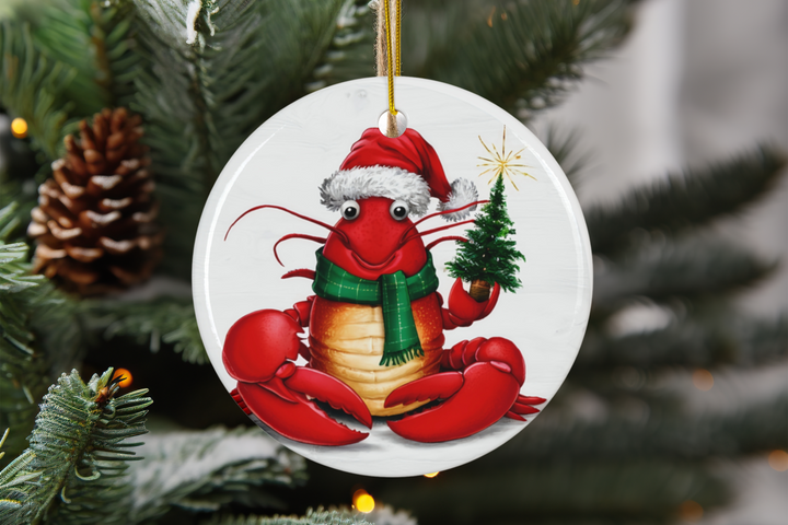 Ceramic Ornament - Lobster Christmas