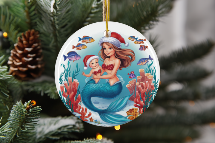 Ceramic Ornament - Mermaid with Baby