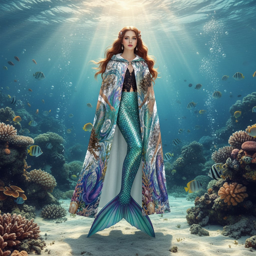 Mermaid Unisex Hooded Cloak