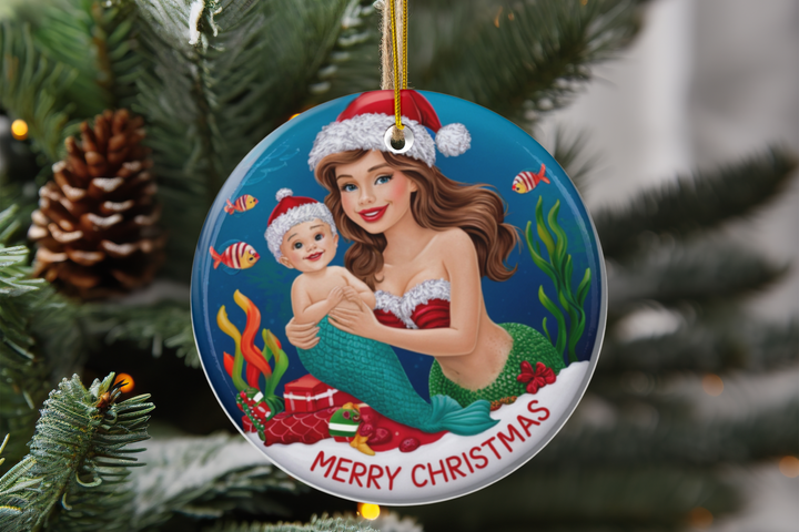 Ceramic Ornament - Mermaid Mom