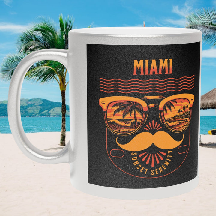 Metallic Mug (Silver\Gold) - Miami Sunset