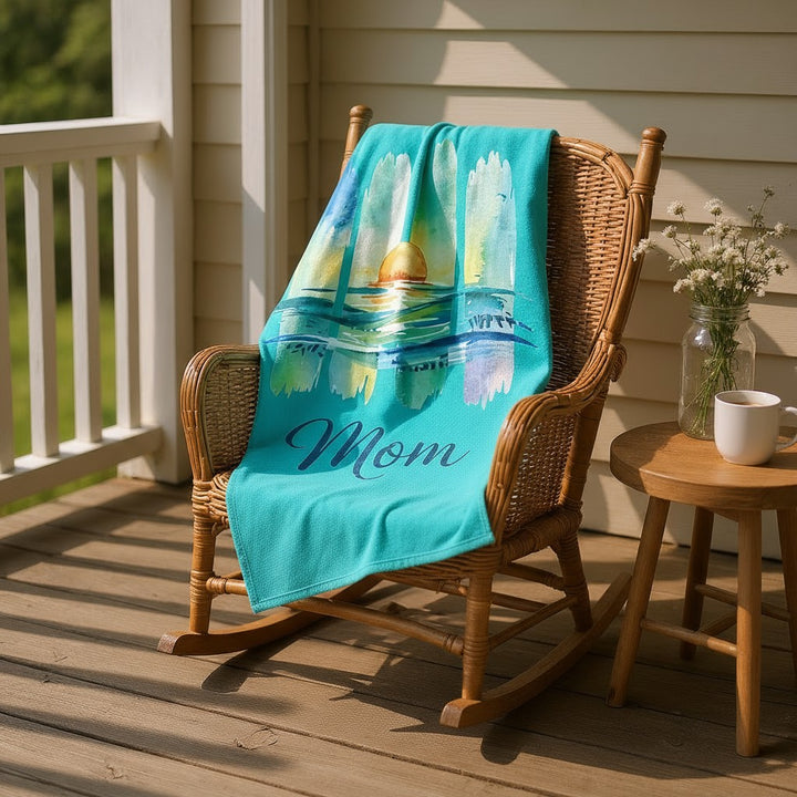 Ocean Loving Mom Velveteen Plush Blanket – A Hug from the Sea