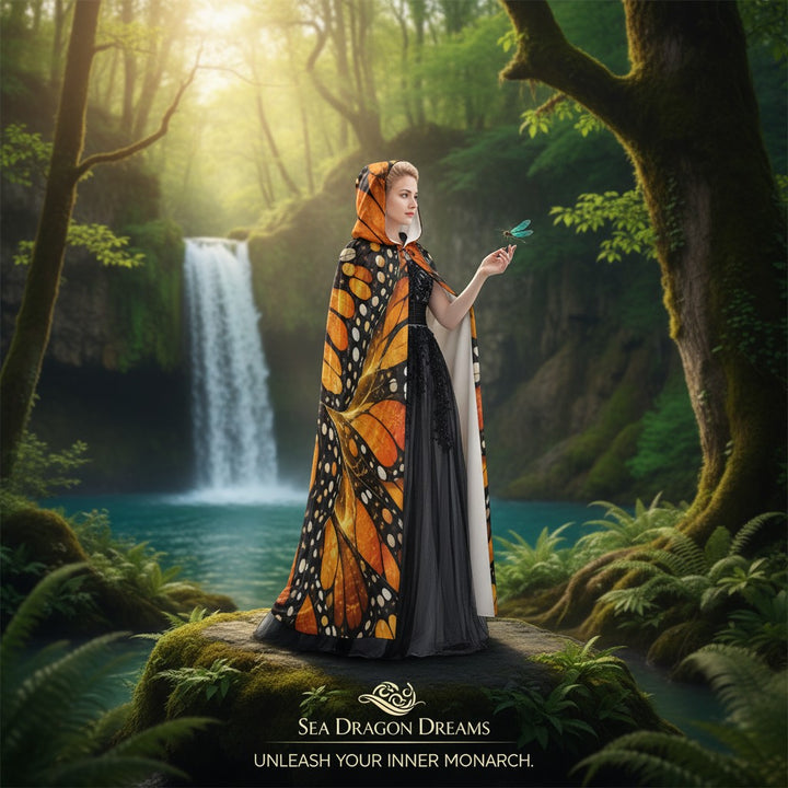Monarch Transformation Unisex Hooded Cloak – Butterfly Wing Cape