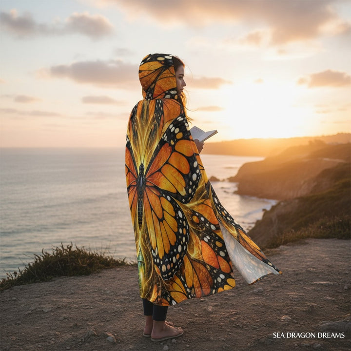 Monarch Transformation Unisex Hooded Cloak – Butterfly Wing Cape
