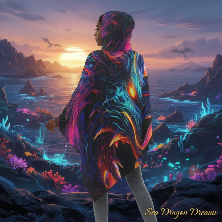 Neon Dragon Unisex Cloak – Hooded Costume Cape