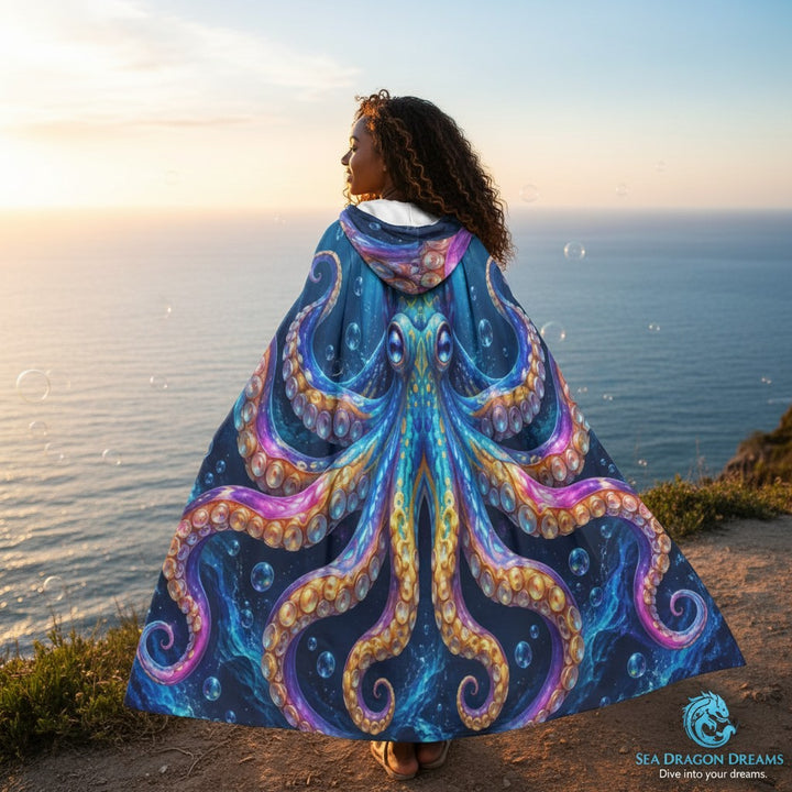 Octopus Power Unisex Hooded Cloak – Ocean Fantasy Cape