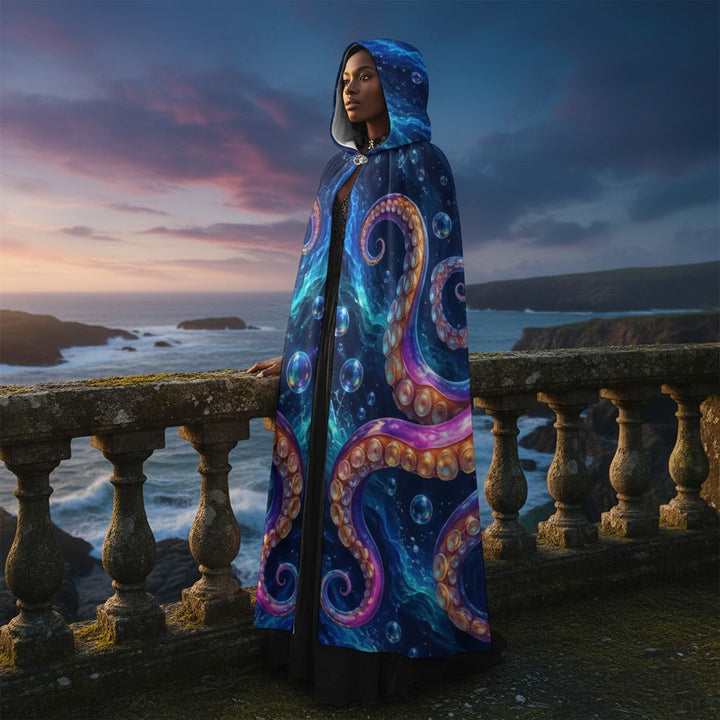 Octopus Power Unisex Hooded Cloak – Ocean Fantasy Cape