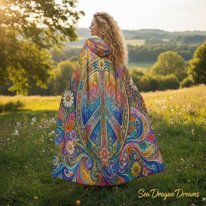 PEACE Unisex Hooded Cloak
