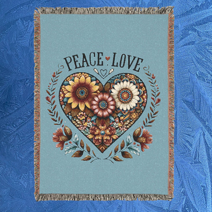 Woven Blanket - Peace and Love