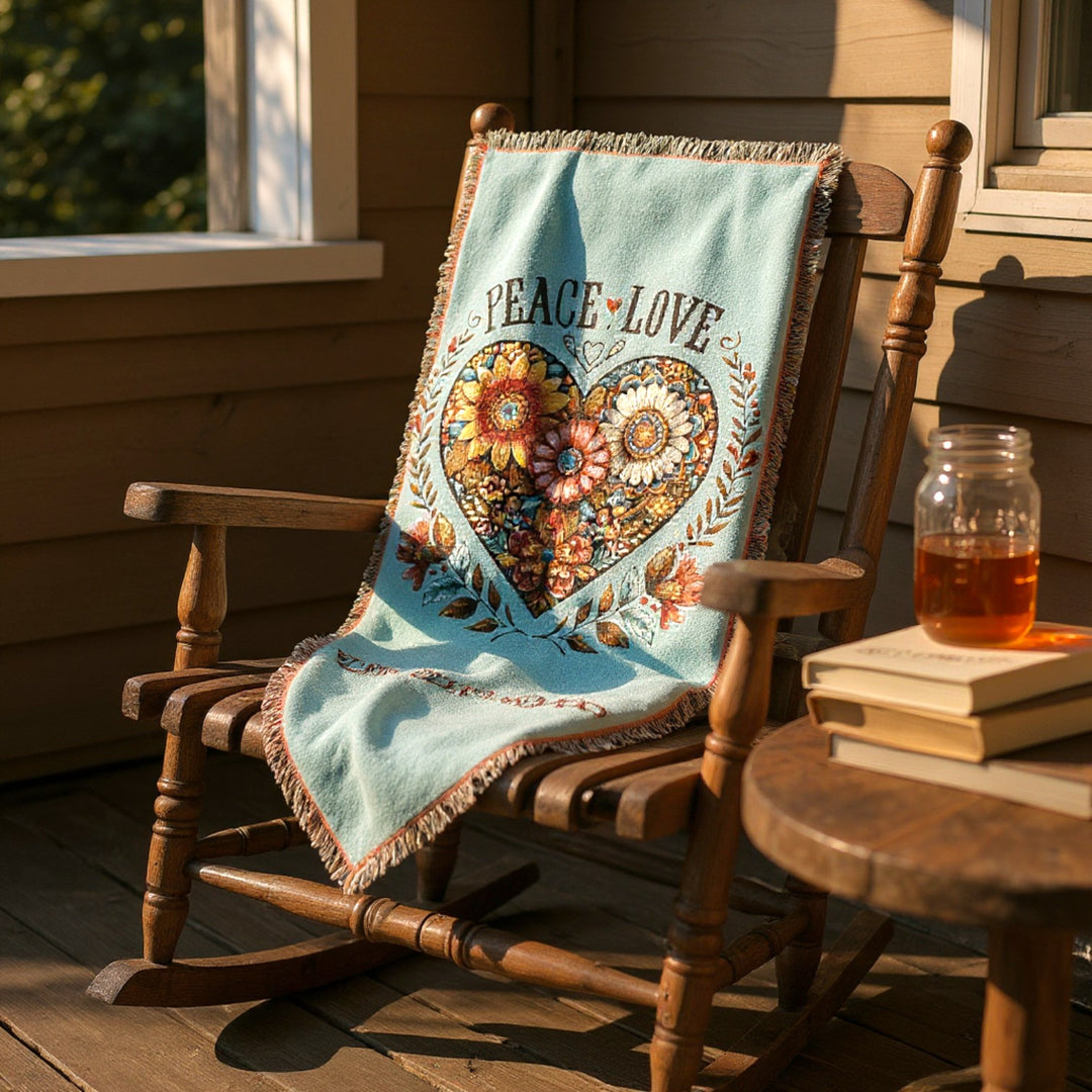 Woven Blanket - Peace and Love