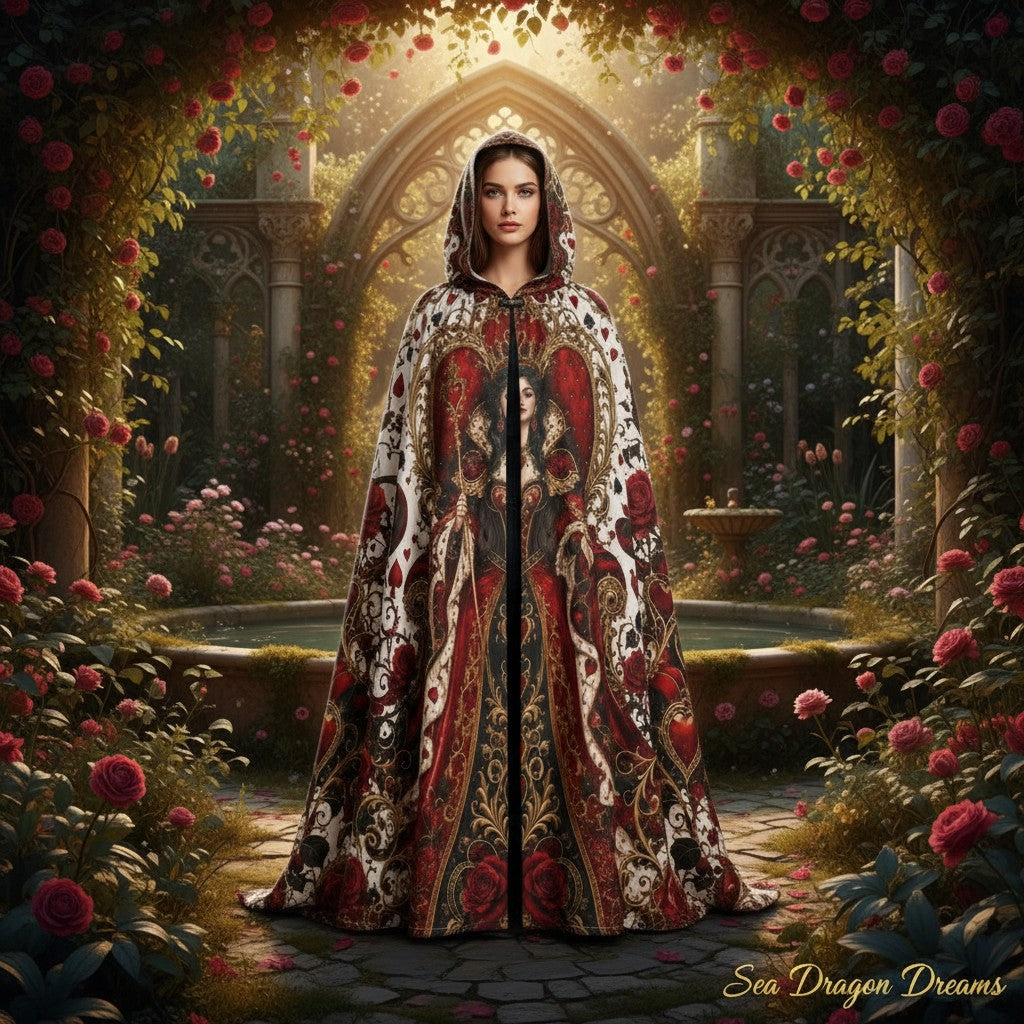 Queen Of Hearts Hooded Cloak