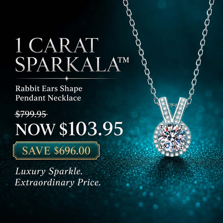 Sparkala™ 1 Carat Moissanite Rabbit Ears Pendant Necklace