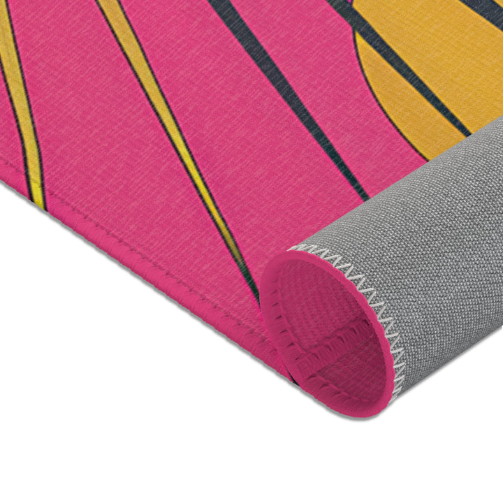 Vibrant Area Rug with Retro Sunburst Design, Hope Rising