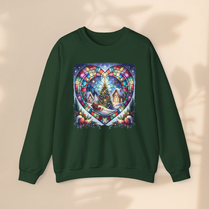 Unisex Heavy Blend™ Crewneck Sweatshirt - Christmas Tree Heart