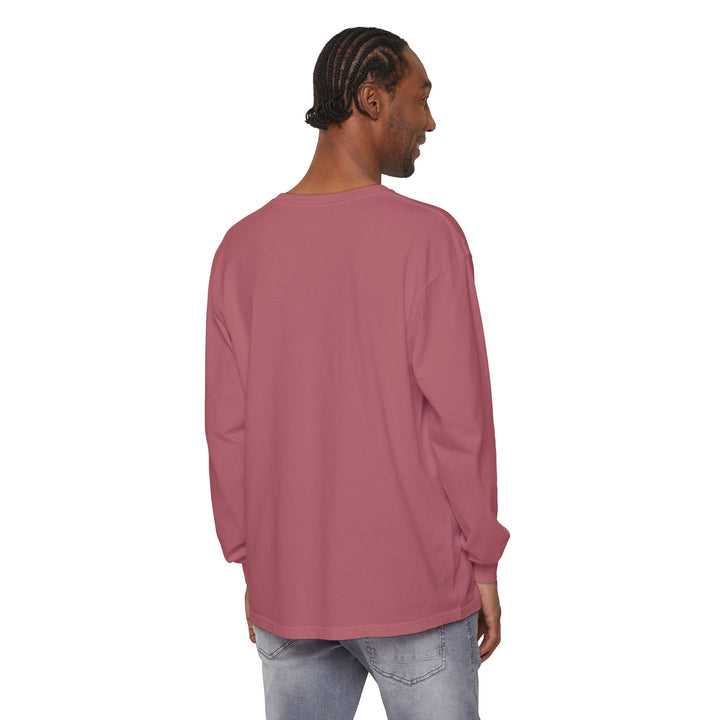Unisex Garment-dyed Long Sleeve T-Shirt - Eating Christmas Cookies For Two