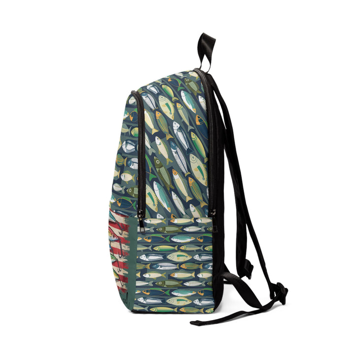 Unisex Fabric Backpack - Keeping It Reel Fish Line