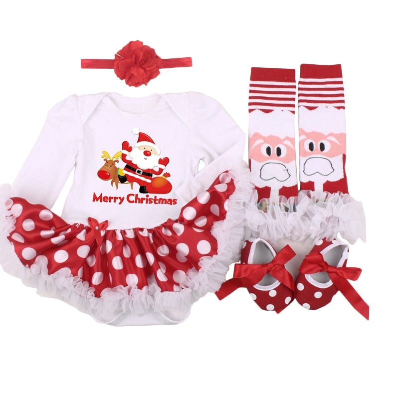 Newborn Baby Christmas Clothing 4-Piece Gift Set