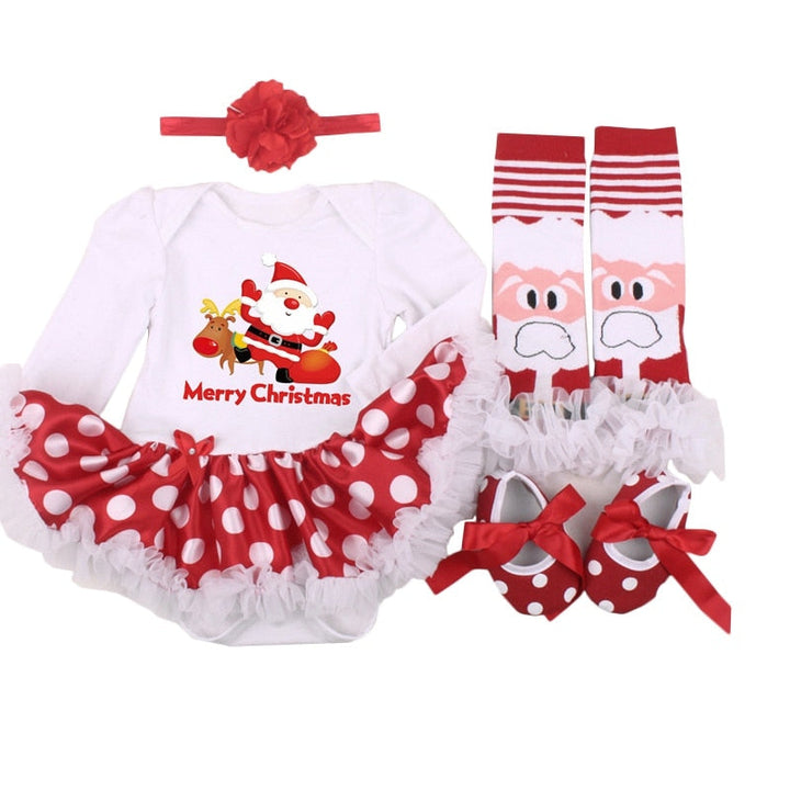 Newborn Baby Christmas Clothing 4-Piece Gift Set