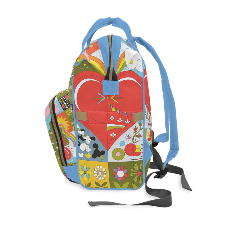 Multifunctional Diaper Backpack - Heart Quilt