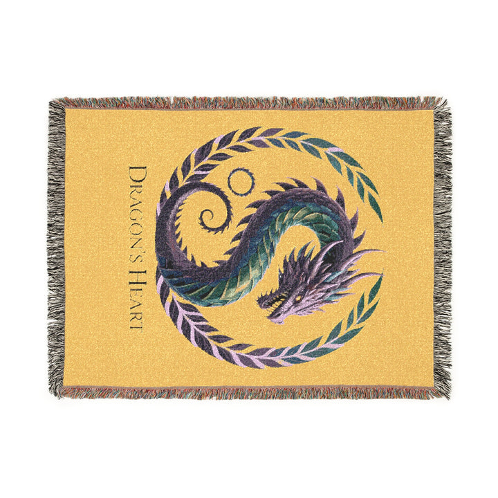 Dragon Heart Woven Blanket – Cozy Throw, Bohemian Home Décor, Unique Wall Tapestry & Gift for Fantasy Lovers