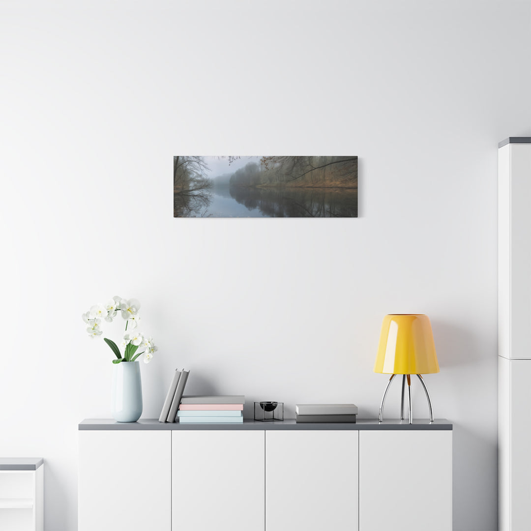 Foggy River Landscape Canvas Print – Nature Wall Art