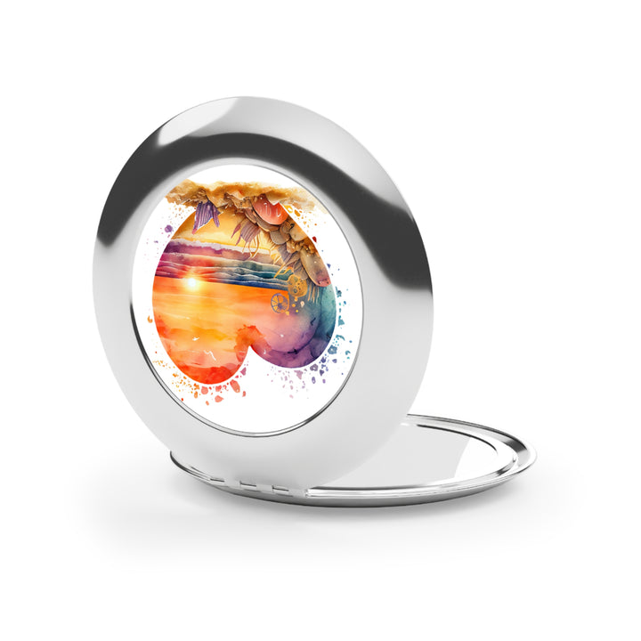 Compact Travel Mirror - Beach Heart