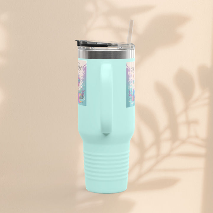 Magical Mermaid Fuel Insulated Travel Mug | 40oz Fantasy Drinkware for Beach Lovers, Gifts for Her