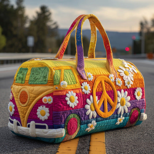 Quilted Embroidered Weekender Tote and Fitness Bag