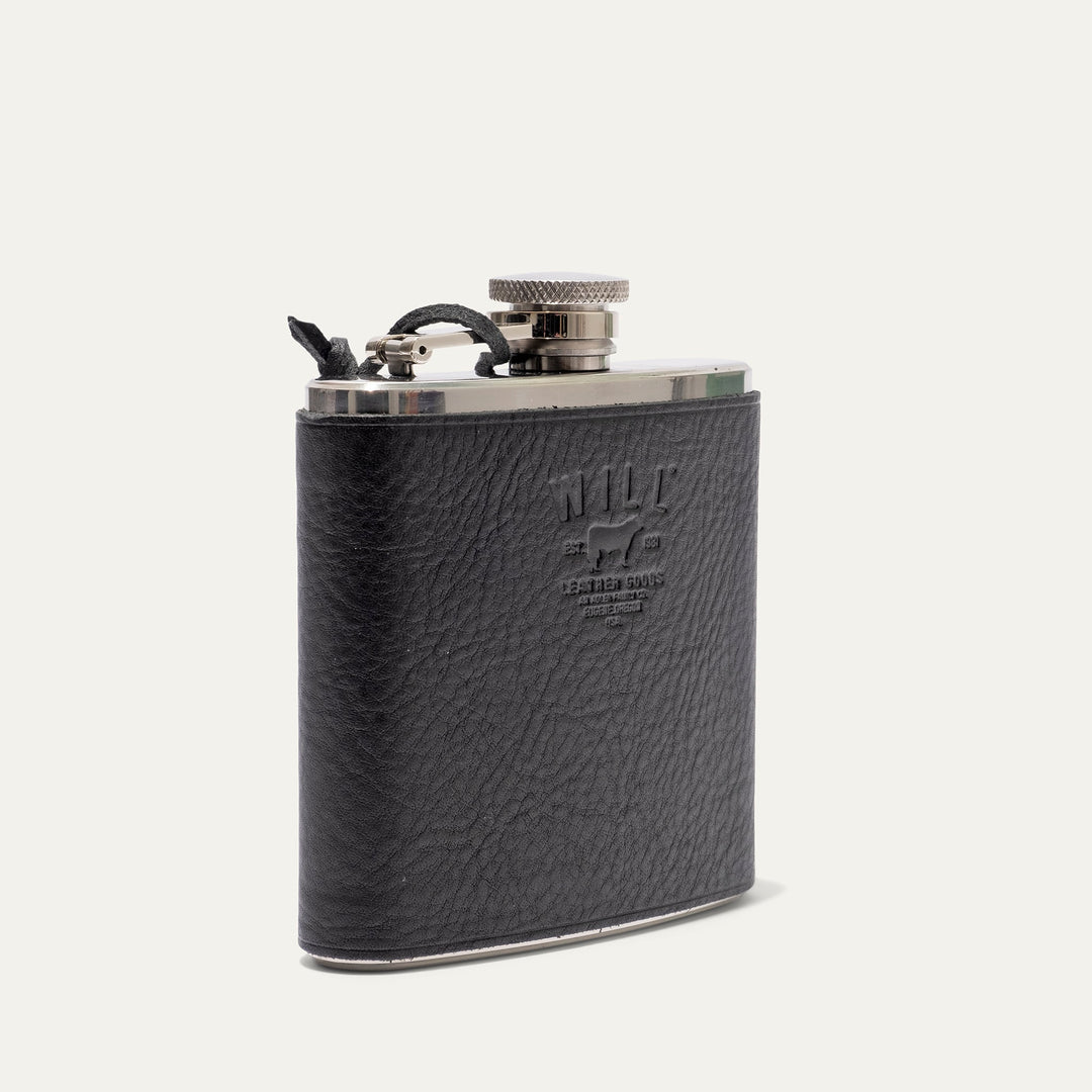 Leather & Stainless Steel Flask – Full-Grain Leather Wrapped Flask