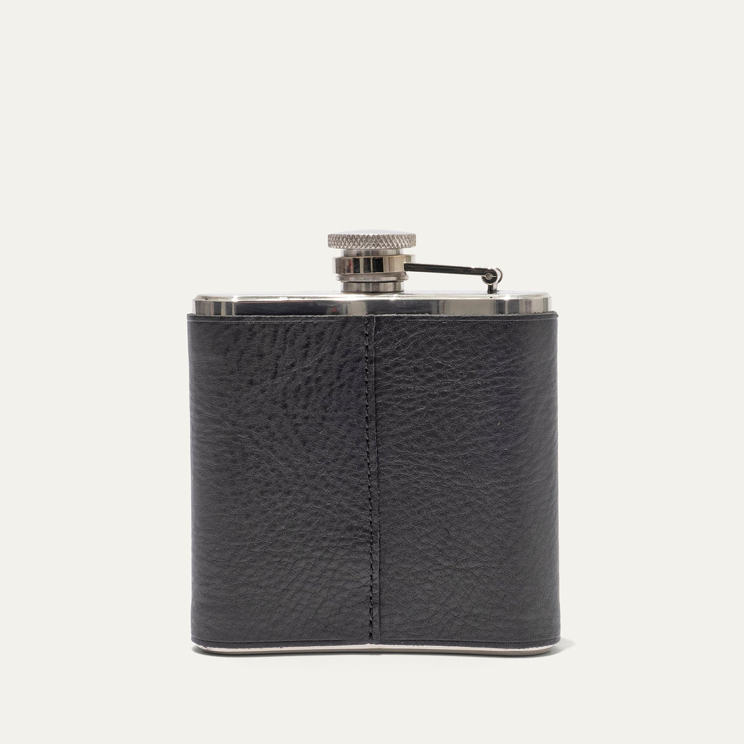 Leather & Stainless Steel Flask – Full-Grain Leather Wrapped Flask