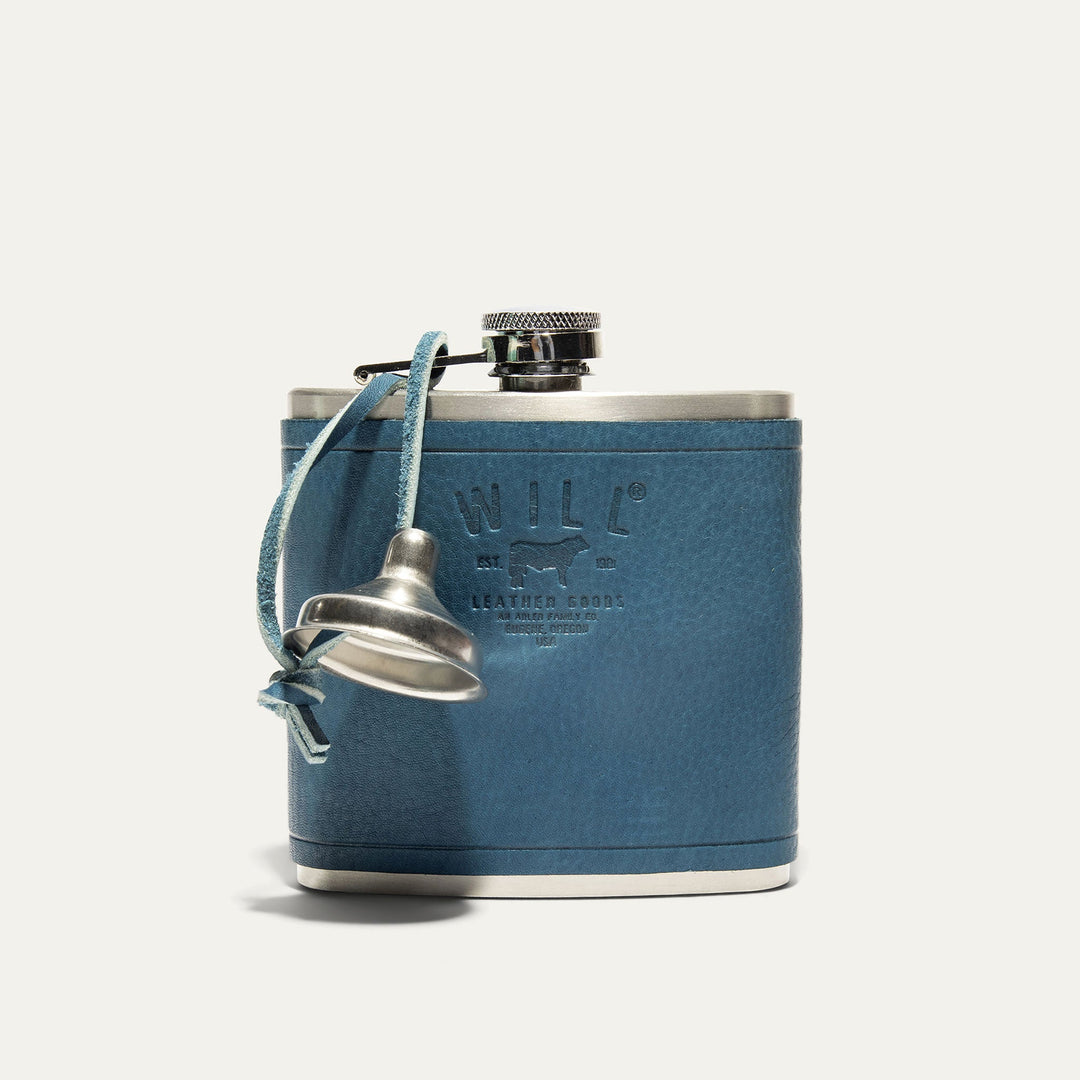 Leather & Stainless Steel Flask – Full-Grain Leather Wrapped Flask