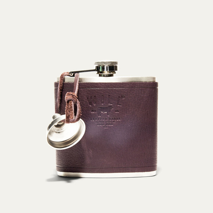 Leather & Stainless Steel Flask – Full-Grain Leather Wrapped Flask