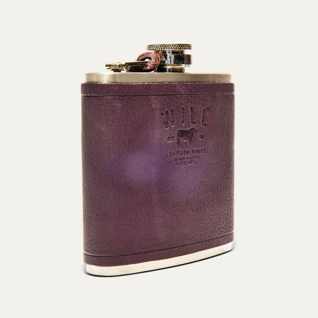 Leather & Stainless Steel Flask – Full-Grain Leather Wrapped Flask