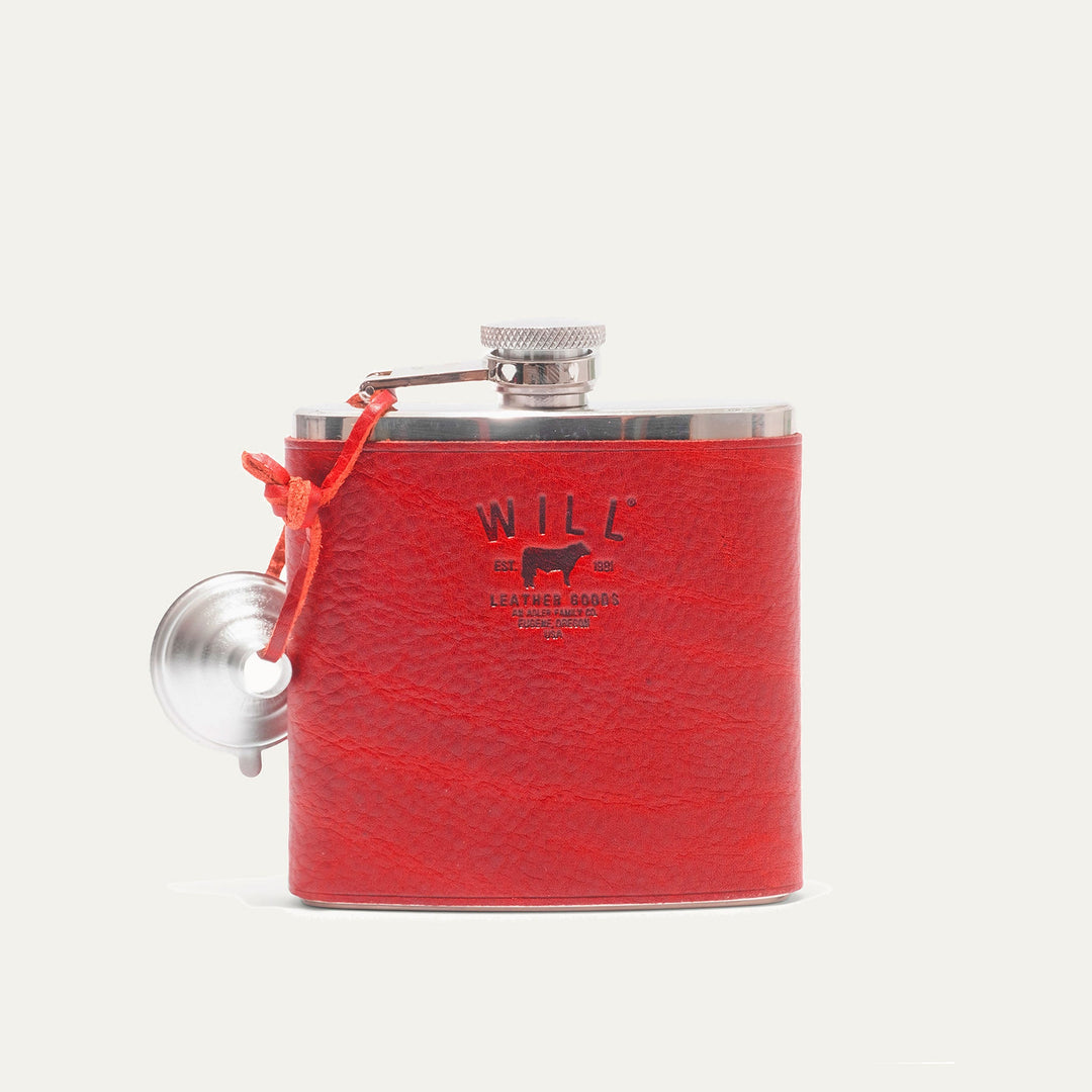 Leather & Stainless Steel Flask – Full-Grain Leather Wrapped Flask