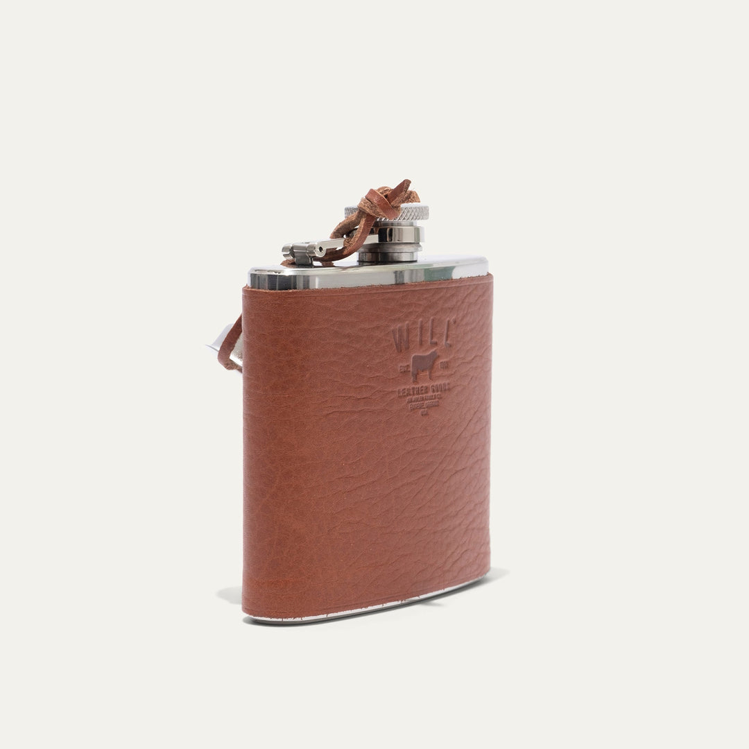Leather & Stainless Steel Flask – Full-Grain Leather Wrapped Flask