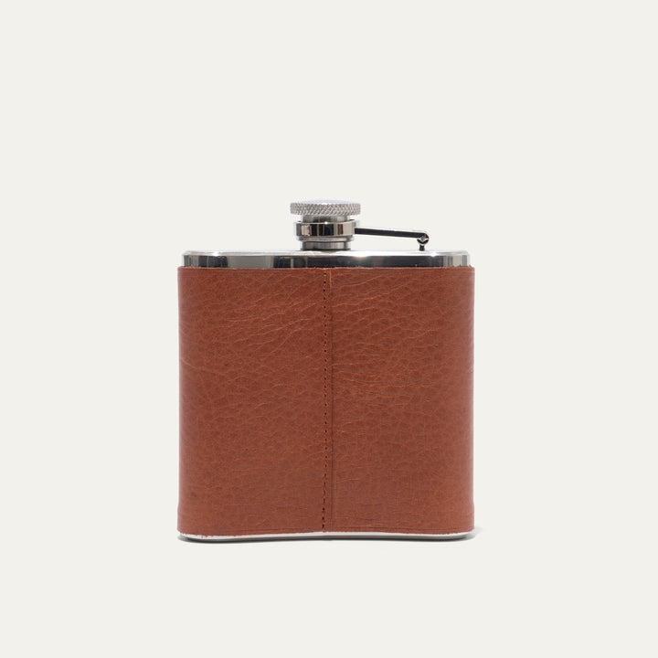 Leather & Stainless Steel Flask – Full-Grain Leather Wrapped Flask