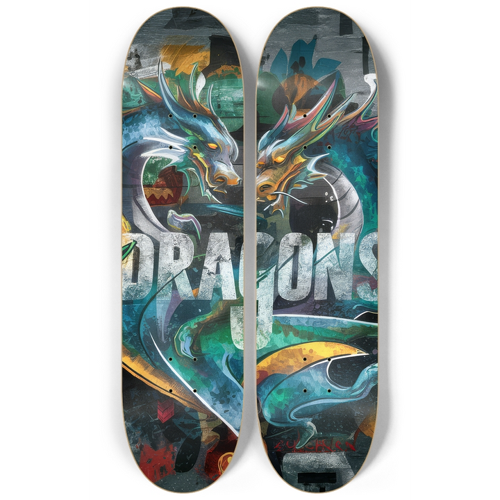 2 Skateboard Series Art - Dragons