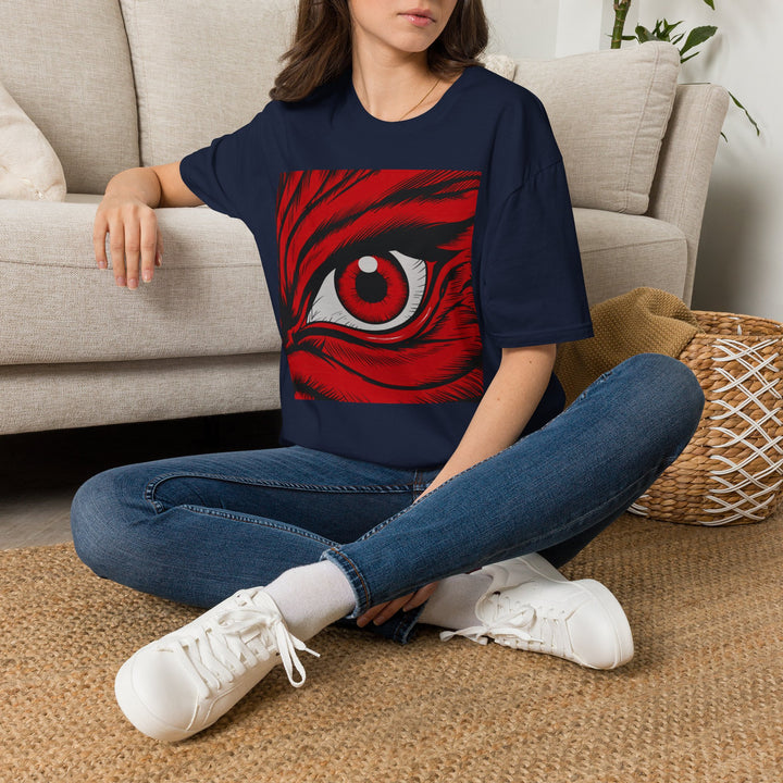 Red Tiger Eye T-Shirt — Bold Graphic Animal Print Tee
