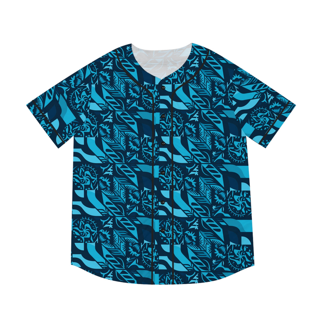 Men's Baseball Jersey (AOP) - Tribal Blue