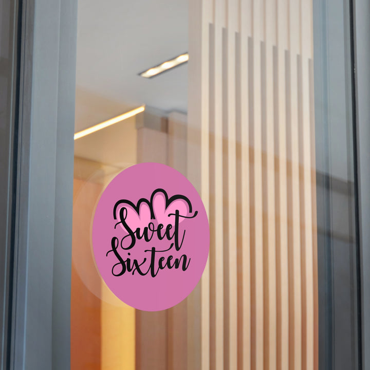Sweet 16 Round Vinyl Stickers – Birthday Party Favors, Cute Décor & Personalized Celebration Labels
